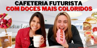 cafeteria futurista com doces mais coloridos