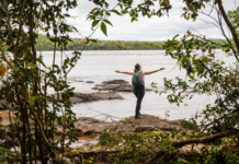 Trilha às margens do Rio Iguaçu