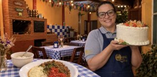 Chef Carolina Costa, do restaurante Quintal da Flora, no Tatuapé, em São Paulo.